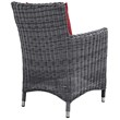 Pemberly Row  Patio Dining Arm Chair in Canvas and Red
