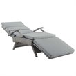 Pemberly Row Modern Wicker / Rattan Patio Lounge Chair in Gray