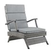 Pemberly Row Modern Wicker / Rattan Patio Lounge Chair in Gray