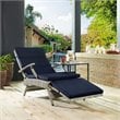 Pemberly Row Modern Wicker / Rattan Patio Lounge Chair in Navy