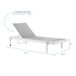 Pemberly Row Modern Aluminum Patio Chaise Lounge Chair in Gray/White