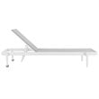 Pemberly Row Modern Aluminum Patio Chaise Lounge Chair in Gray/White