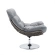Pemberly Row Modern Fabric Patio Swivel Lounge Chair in Gray/Light Gray