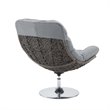Pemberly Row Modern Fabric Patio Swivel Lounge Chair in Gray/Light Gray