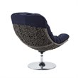 Pemberly Row Modern Fabric Patio Swivel Lounge Chair in Navy/Light Gray