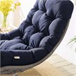 Pemberly Row Modern Fabric Patio Swivel Lounge Chair in Navy/Light Gray