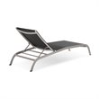 Pemberly Row Modern Aluminum/Mesh Chaise Patio Lounge Chair in Black