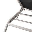 Pemberly Row Modern Aluminum/Mesh Chaise Patio Lounge Chair in Black