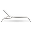 Pemberly Row Modern Aluminum/Mesh Chaise Patio Lounge Chair in White