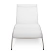 Pemberly Row Modern Aluminum/Mesh Chaise Patio Lounge Chair in White
