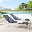 Pemberly Row  Mesh Patio Chaise Lounge in Black (Set of 2)