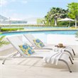 Pemberly Row  Mesh Patio Chaise Lounge in White (Set of 2)