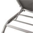 Pemberly Row  3 Piece Mesh Patio Lounge Chair Set in Gray
