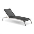Pemberly Row  Mesh Patio Chaise Lounge in Black (Set of 4)