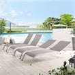 Pemberly Row  Mesh Patio Chaise Lounge in Gray (Set of 4)