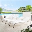 Pemberly Row  Mesh Patio Chaise Lounge in White (Set of 4)