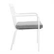 Pemberly Row  Stackable Metal Patio Dining Armchair in White and Gray (Set of 2)