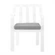 Pemberly Row  Stackable Metal Patio Dining Armchair in White and Gray (Set of 2)