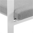 Pemberly Row  Stackable Metal Patio Dining Armchair in White and Gray (Set of 2)