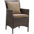 Pemberly Row   Patio Dining Arm Chair in Brown and Mocha (Set of 2)