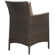 Pemberly Row   Patio Dining Arm Chair in Brown and Mocha (Set of 2)