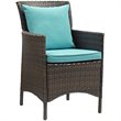 Pemberly Row   Patio Dining Arm Chair in Brown and Turquoise (Set of 2)