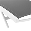 Pemberly Row  Mesh Aluminum Patio Chaise Lounge in White and Gray (Set of 2)