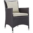 Pemberly Row  Patio Dining Chair in Espresso and Beige (Set of 4)