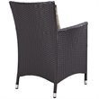 Pemberly Row 4-Piece Aluminum and Rattan Patio Dining Chairs in Espresso/Mocha