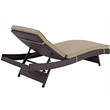 Pemberly Row Modern Rattan Outdoor Chaise in Espresso/Mocha Brown (Set of 4)