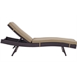 Pemberly Row Modern Rattan Outdoor Chaise in Espresso/Mocha Brown (Set of 4)