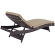 Pemberly Row Modern Rattan Outdoor Chaise in Espresso/Mocha Brown (Set of 6)