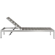 Pemberly Row Aluminum Patio Chaise Lounge Chair in Silver/Gray (Set of 2)