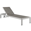 Pemberly Row Aluminum Patio Chaise Lounge Chair in Silver/Gray (Set of 4)