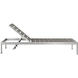 Pemberly Row Aluminum Patio Chaise Lounge Chair in Silver/Gray (Set of 4)