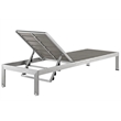 Pemberly Row Aluminum Patio Chaise Lounge Chair in Silver/Gray (Set of 4)