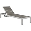 Pemberly Row Aluminum Patio Chaise Lounge Chair in Silver/Gray (Set of 6)