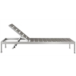Pemberly Row Aluminum Patio Chaise Lounge Chair in Silver/Gray (Set of 6)