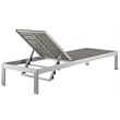 Pemberly Row Aluminum Patio Chaise Lounge Chair in Silver/Gray (Set of 6)