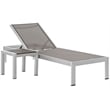 Pemberly Row 2 Piece Modern Aluminum Outdoor Set in Silver/Gray