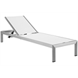 Pemberly Row 3-Piece Modern Aluminum Outdoor Set in Silver/White