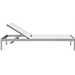 Pemberly Row 3-Piece Modern Aluminum Outdoor Set in Silver/White