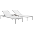 Pemberly Row 3-Piece Modern Aluminum Outdoor Set in Silver/White