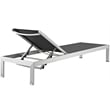 Pemberly Row Modern Aluminum Patio Chaise Lounge Set in Silver/Black (Set of 4)
