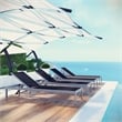 Pemberly Row Modern Aluminum Patio Chaise Lounge Set in Silver/Black (Set of 4)