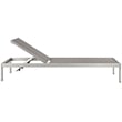 Pemberly Row Modern Aluminum Patio Chaise Lounge Set in Gray/Silver (Set of 4)