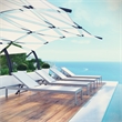 Pemberly Row Modern Aluminum Patio Chaise Lounge Set in Silver/White (Set of 4)
