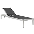 Pemberly Row Modern Aluminum Patio Chaise Lounge Set in Silver/Black (Set of 6)