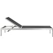 Pemberly Row Modern Aluminum Patio Chaise Lounge Set in Silver/Black (Set of 6)