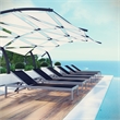 Pemberly Row Modern Aluminum Patio Chaise Lounge Set in Silver/Black (Set of 6)